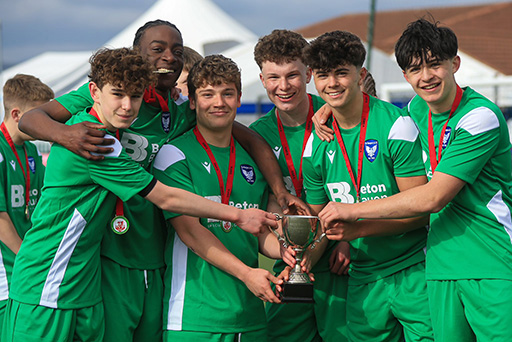 The SWFA (South Wales Football Association) Cup Final under 15's boys winners