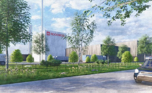 An artist’s rendition of the prospective factory, provided by ROCKWOOL